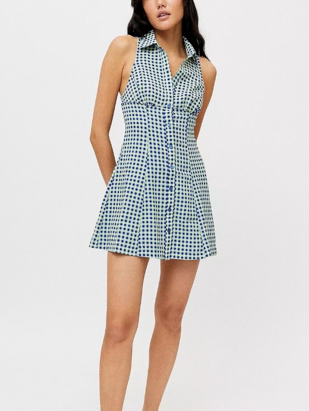 The Urban Outfitters Tia Button Front Mini Tennis Shirt Dress